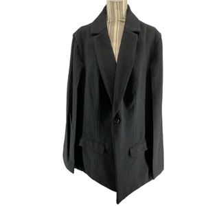 Mynt 1792 Plus Size 3X Womens Cape Vest Black Sleeveless Wool Blend 1 Button